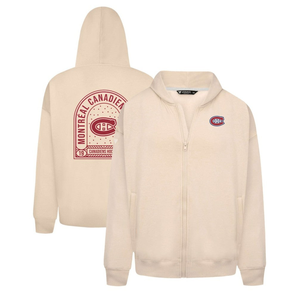 NHL Khaki Montreal Canadiens Levelwear Uphill Stained Glass Full-Zip Hoodie Jacket