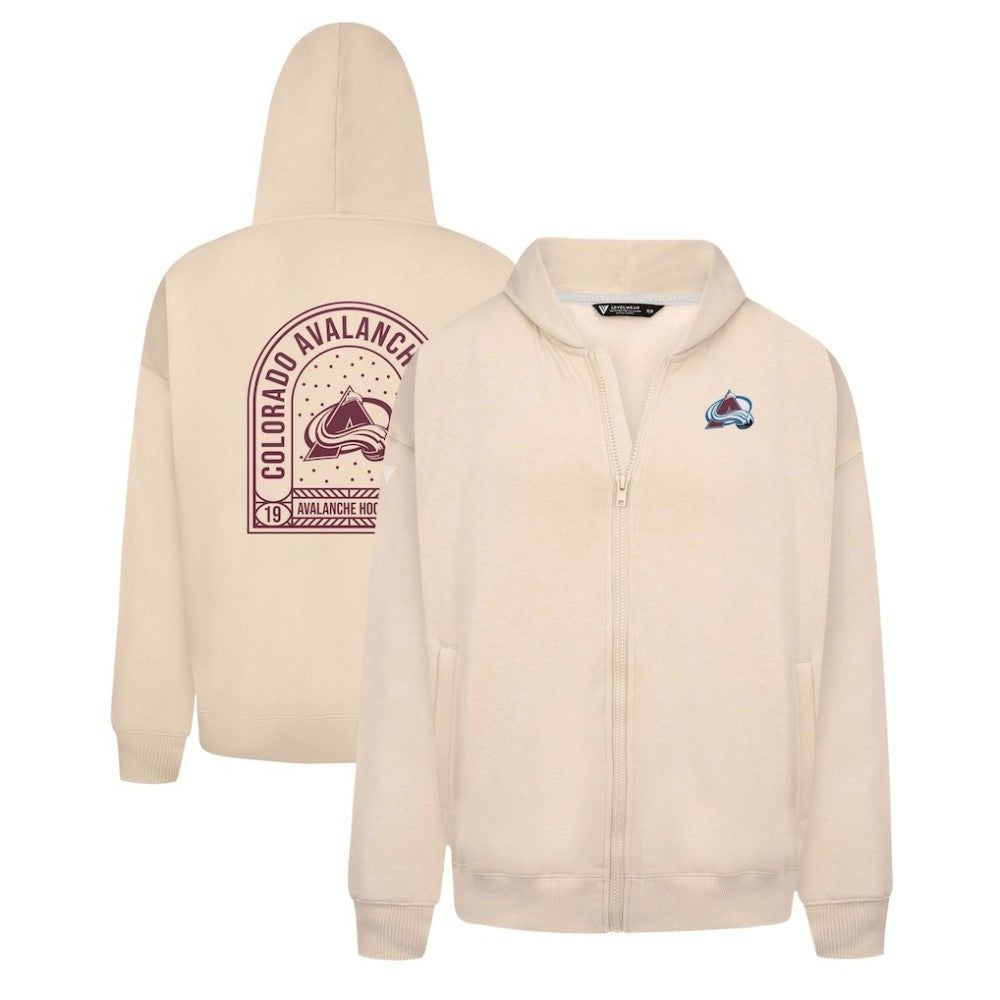 NHL Khaki Colorado Avalanche Levelwear Uphill Stained Glass Full-Zip Hoodie Jacket