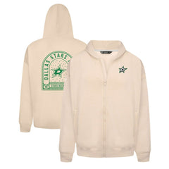 NHL Khaki Dallas Stars Levelwear Uphill Stained Glass Full-Zip Hoodie Jacket