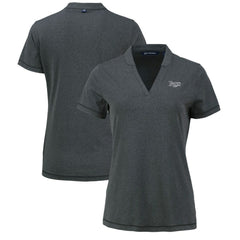 MLB Tampa Bay Rays Cutter & Buck Women's Forge Stretch Blade DryTec V-Neck Polo