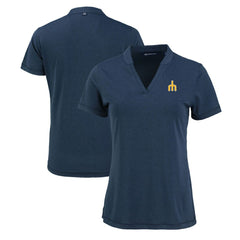 MLB Seattle Mariners Cutter & Buck Women's Forge Stretch Blade DryTec V-Neck Polo