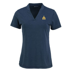 MLB Seattle Mariners Cutter & Buck Women's Forge Stretch Blade DryTec V-Neck Polo