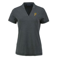 MLB Pittsburgh Pirates Cutter & Buck Women's Forge Stretch Blade DryTec V-Neck Polo