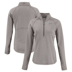 MLB Atlanta Braves Cutter & Buck Women's Peshastin Eco Fleece Recycled Raglan Half-Zip Top