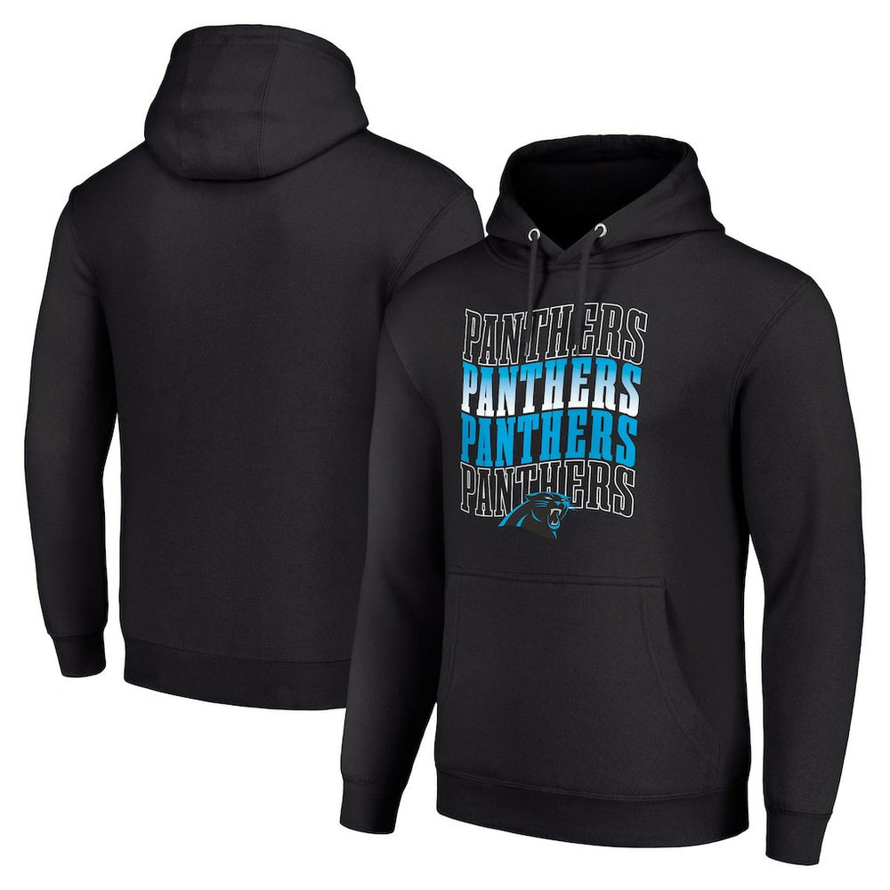 Starter Four Team Name Logo Fleece Pullover Hoodie - Carolina Panthers