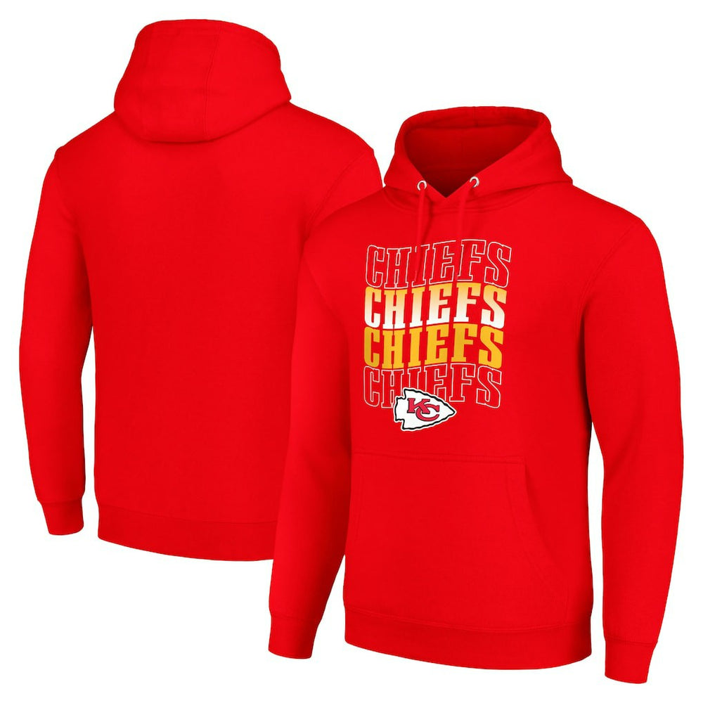 Starter Four Team Name Logo Fleece Pullover Hoodie - Kansas City Chiefs