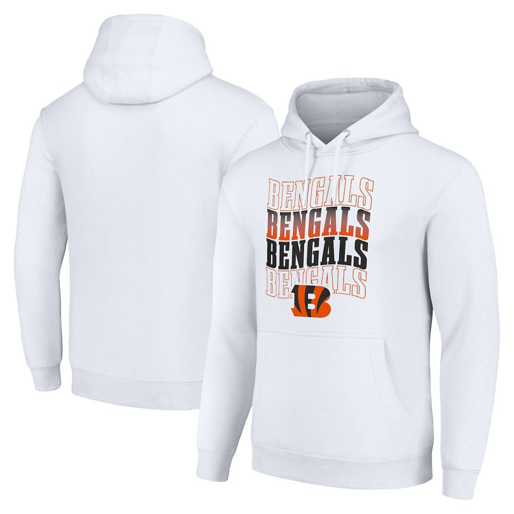 Starter Four Team Name Logo Fleece Pullover Hoodie - Cincinnati Bengals
