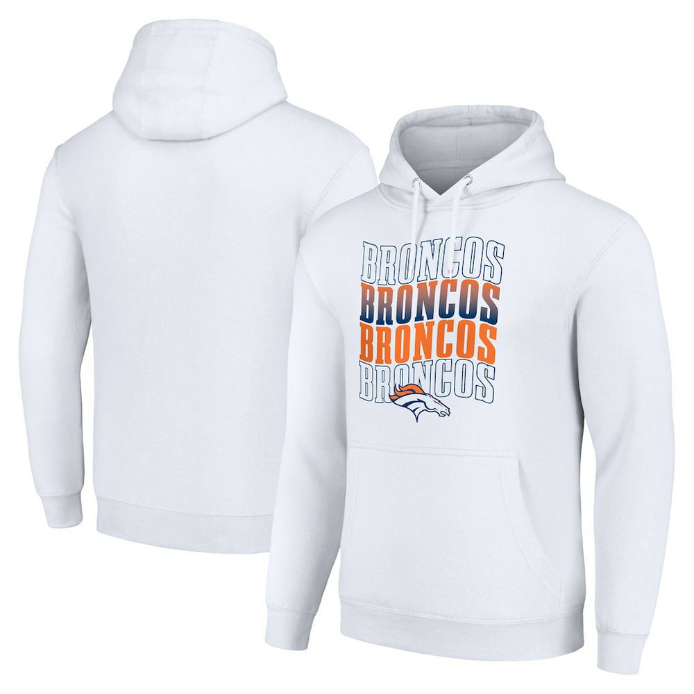 Starter Four Team Name Logo Fleece Pullover Hoodie - Denver Broncos