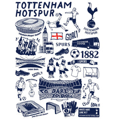 Tottenham Hotspur Vive La Fete Youth Impressions Artwork T-Shirt - White