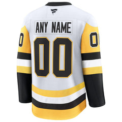 NHL White Pittsburgh Penguins Fanatics Away Premium Custom Jersey