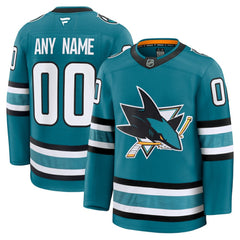 NHL Teal San Jose Sharks Fanatics Home Premium Custom Jersey
