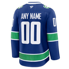 NHL Blue Vancouver Canucks Fanatics Home Premium Custom Jersey