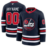 NHL Navy Winnipeg Jets Fanatics Alternate Premium Custom Jersey
