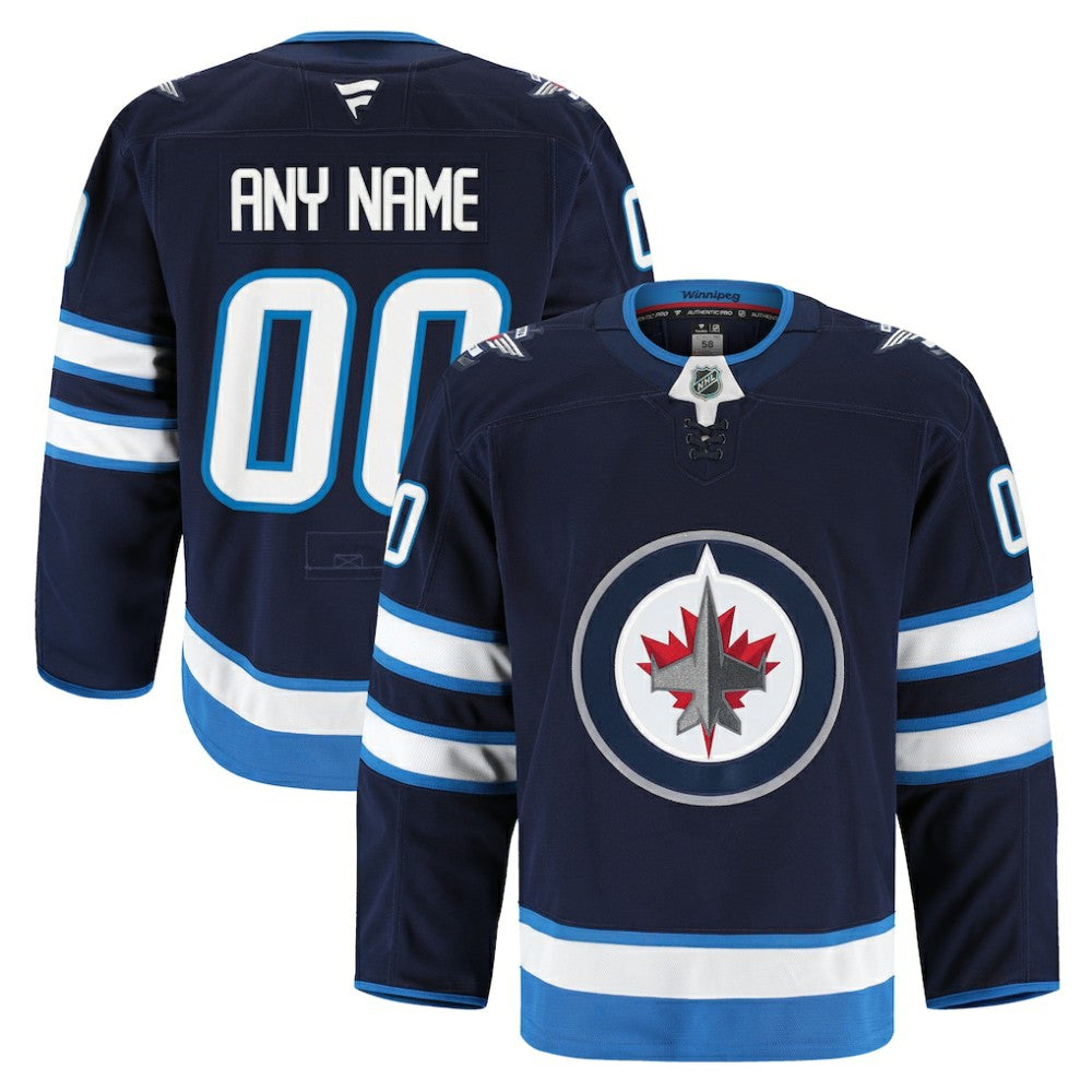 NHL Navy Winnipeg Jets Fanatics Home Authentic Pro Custom Jersey
