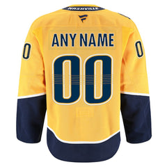 NHL Gold Nashville Predators Fanatics Home Authentic Pro Custom Jersey