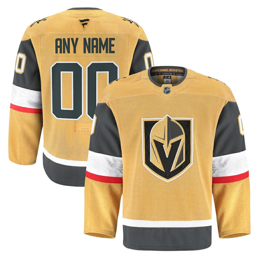 NHL Gold Vegas Golden Knights Fanatics Home Authentic Pro Custom Jersey