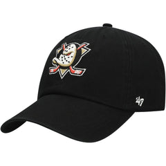 NHL Black Anaheim Ducks '47 Core Logo Clean Up Adjustable Hat