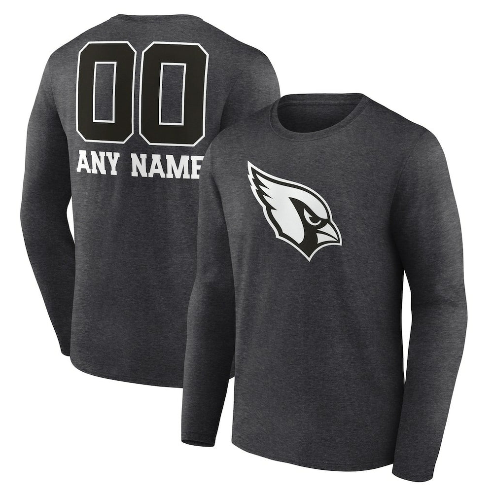 Personalized Name & Number Monochrome Long Sleeve T-Shirt - Arizona Cardinals
