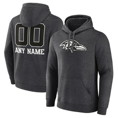Personalized Name & Number Monochrome Pullover Hoodie - Baltimore Ravens