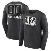 Personalized Name & Number Monochrome Long Sleeve T-Shirt - Cincinnati Bengals