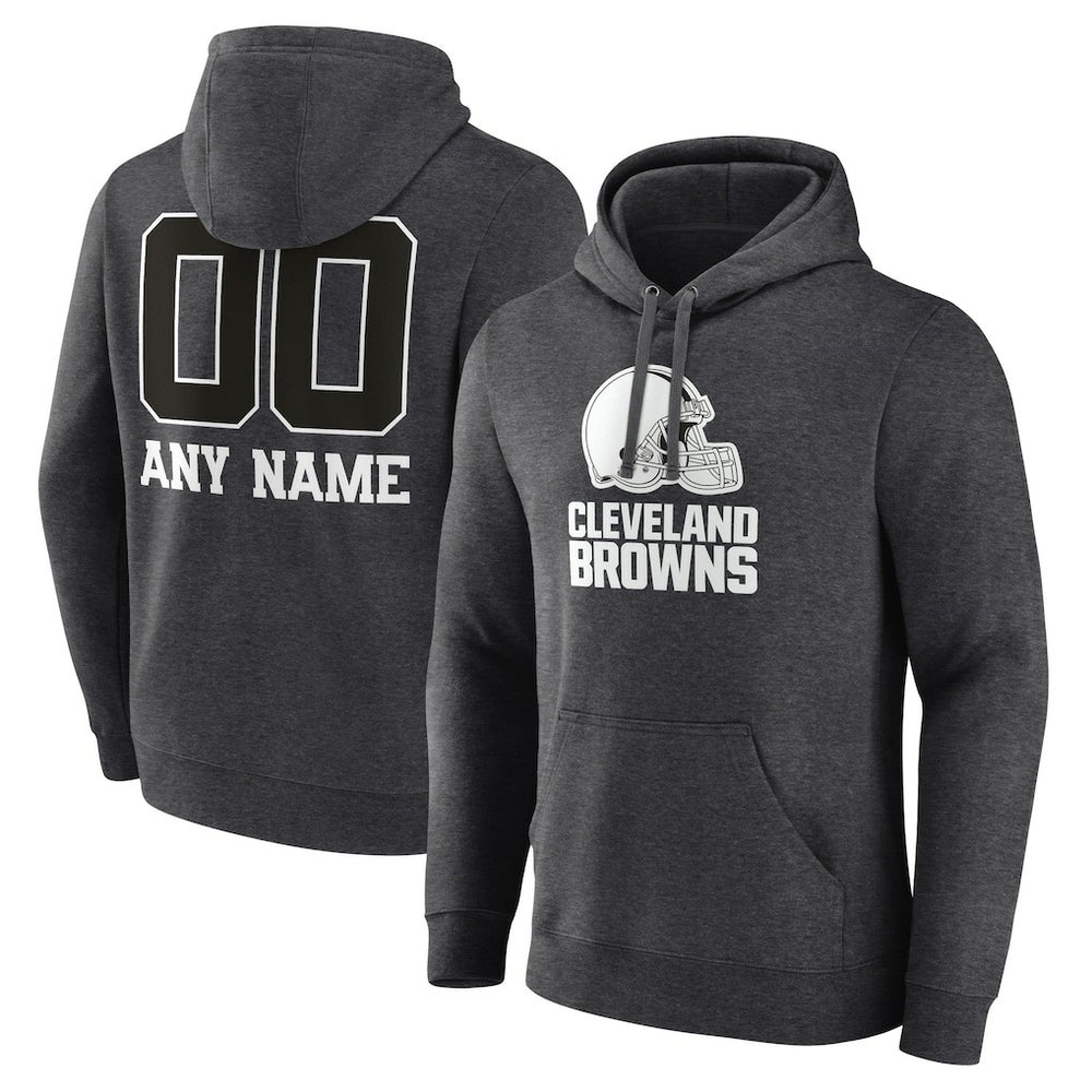 Personalized Name & Number Monochrome Pullover Hoodie - Cleveland Browns