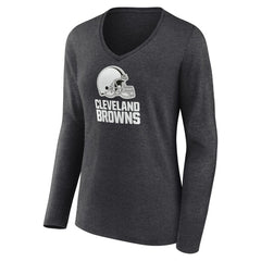 Women's Personalized Name & Number Monochrome V-neck T-Shirt - Cleveland Browns
