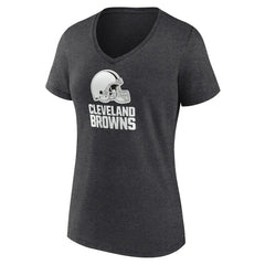 Women's Personalized Name & Number Monochrome V-Neck Long Sleeve T-Shirt - Cleveland Browns