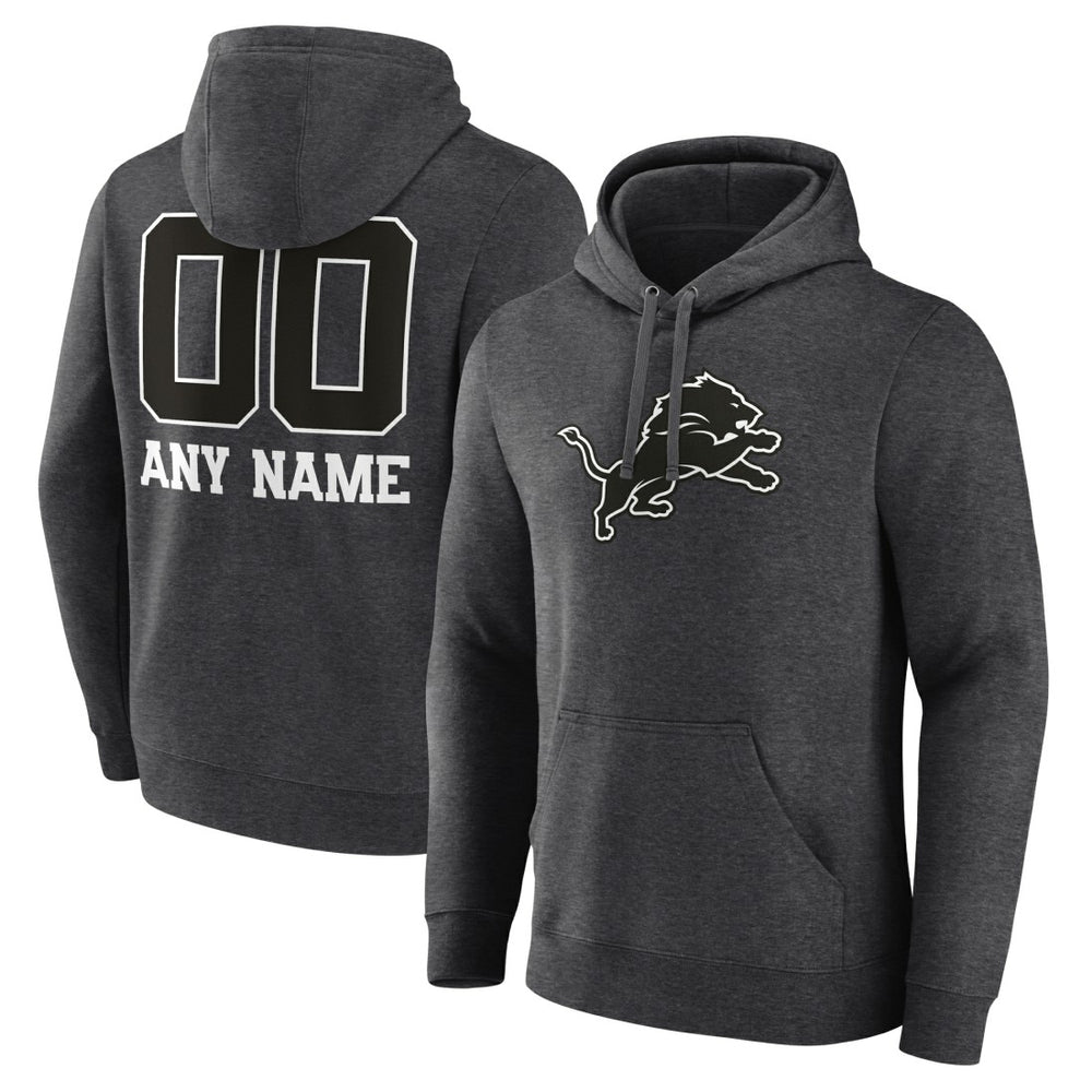Personalized Name & Number Monochrome Pullover Hoodie - Detroit Lions
