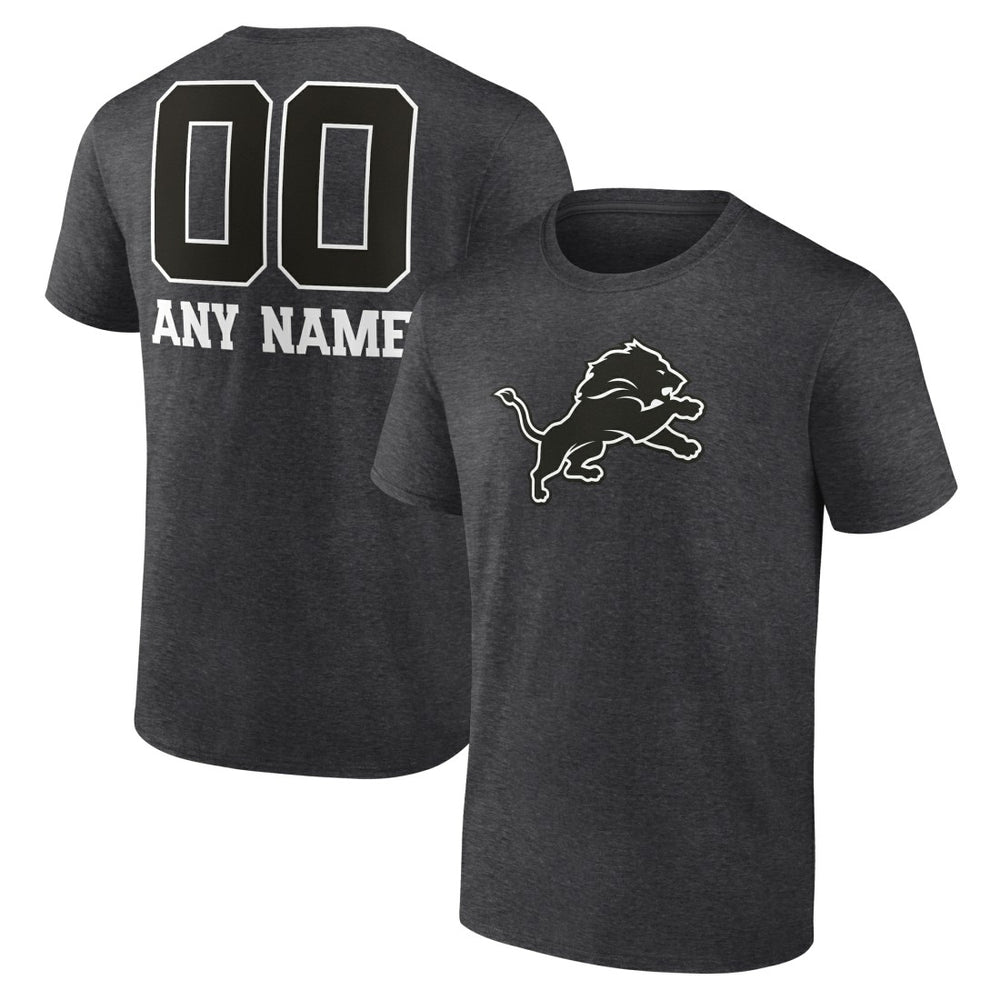 Personalized Name & Number Monochrome T-Shirt - Detroit Lions