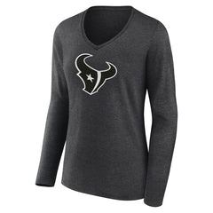 Women's Personalized Name & Number Monochrome V-neck T-Shirt - Houston Texans