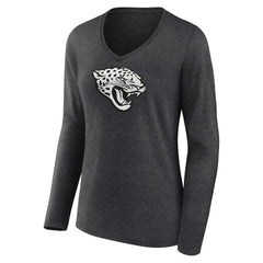 Women's Personalized Name & Number Monochrome V-neck T-Shirt - Jacksonville Jaguars