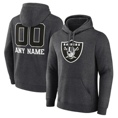 Personalized Name & Number Monochrome Pullover Hoodie - Las Vegas Raiders