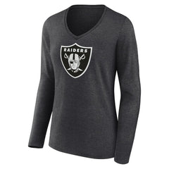 Women's Personalized Name & Number Monochrome V-neck T-Shirt - Las Vegas Raiders