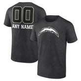 Personalized Name & Number Monochrome T-Shirt - Los Angeles Chargers