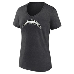 Women's Personalized Name & Number Monochrome V-Neck Long Sleeve T-Shirt - Los Angeles Chargers