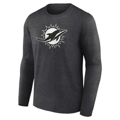 Personalized Name & Number Monochrome Long Sleeve T-Shirt - Miami Dolphins