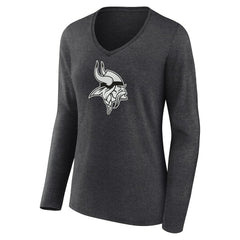 Women's Personalized Name & Number Monochrome V-neck T-Shirt - Minnesota Vikings