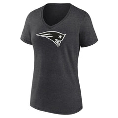 Women's Personalized Name & Number Monochrome V-Neck Long Sleeve T-Shirt - New England Patriots