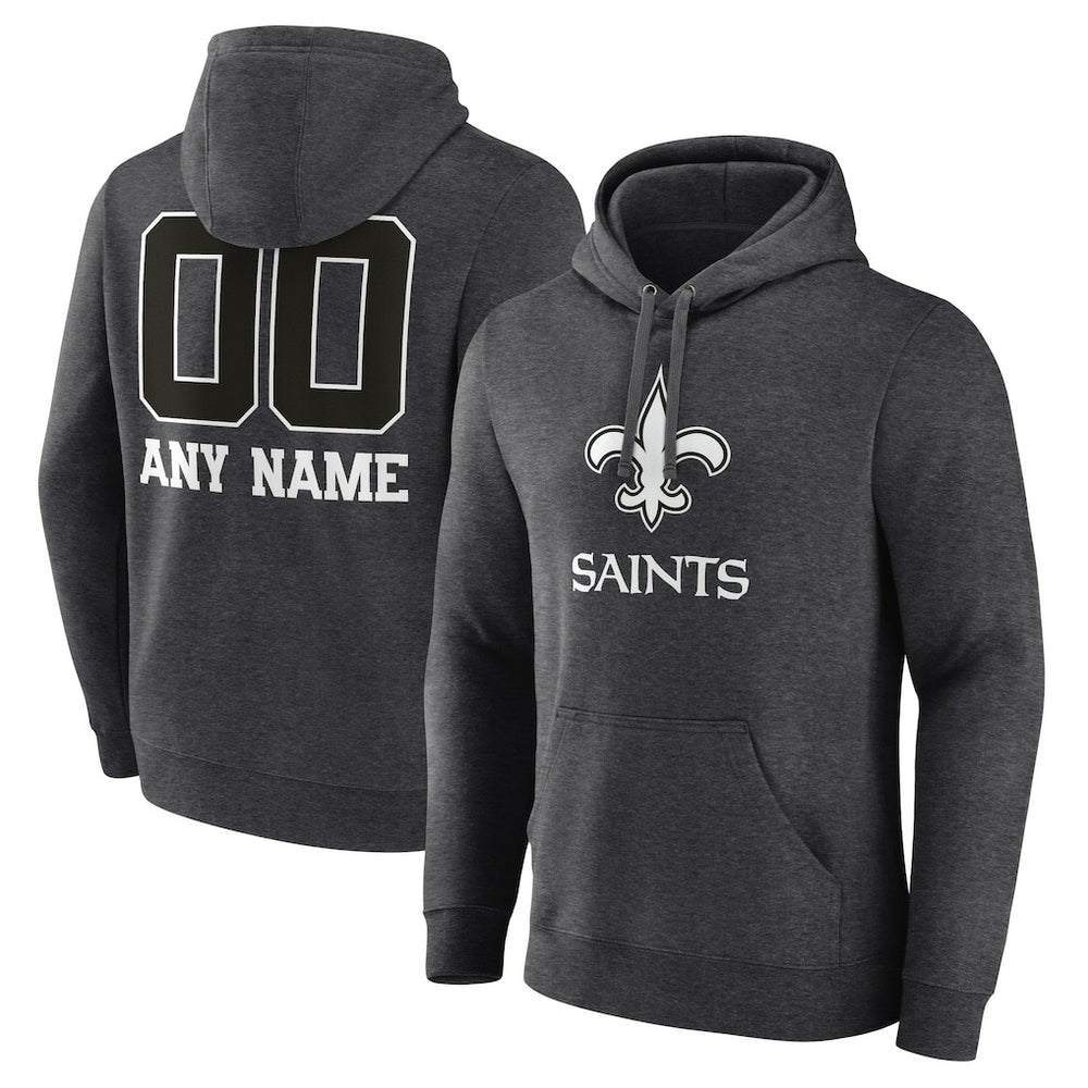 Personalized Name & Number Monochrome Pullover Hoodie - New Orleans Saints