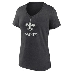 Women's Personalized Name & Number Monochrome V-Neck Long Sleeve T-Shirt - New Orleans Saints