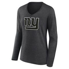 Women's Personalized Name & Number Monochrome V-neck T-Shirt - New York Giants