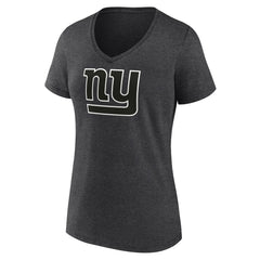 Women's Personalized Name & Number Monochrome V-Neck Long Sleeve T-Shirt - New York Giants