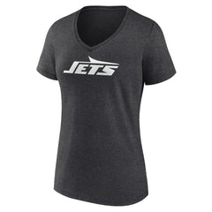 Women's Personalized Name & Number Monochrome V-Neck Long Sleeve T-Shirt - New York Jets
