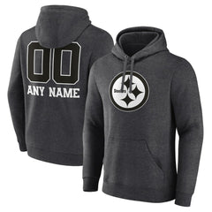 Personalized Name & Number Monochrome Pullover Hoodie - Pittsburgh Steelers
