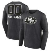 Personalized Name & Number Monochrome Long Sleeve T-Shirt - San Francisco 49ers