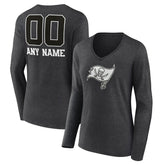 Women's Personalized Name & Number Monochrome V-neck T-Shirt - Tampa Bay Buccaneers