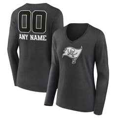 Women's Personalized Name & Number Monochrome V-neck T-Shirt - Tampa Bay Buccaneers