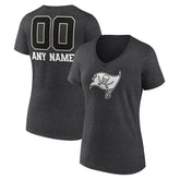 Women's Personalized Name & Number Monochrome V-Neck Long Sleeve T-Shirt - Tampa Bay Buccaneers