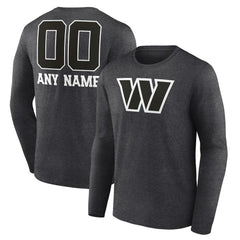 Personalized Name & Number Monochrome Long Sleeve T-Shirt - Washington Commanders