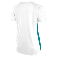 Women's Plus Size Glitter Lace-Up V- Neck T-Shirt - Miami Dolphins